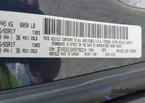2013 Dodge Grand Caravan Sxt from USA, damaged, VIN 2C4RDGCGXDR796314